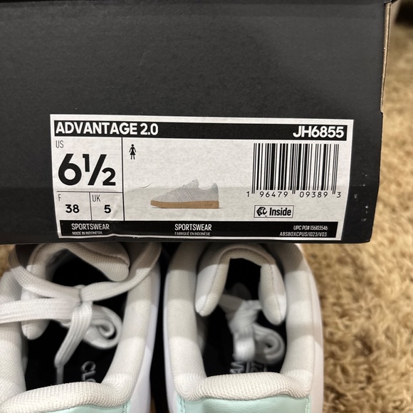 White Adidas Womens Advantage 2.0 Shoes Size 6.5 - Picture 13 of 14